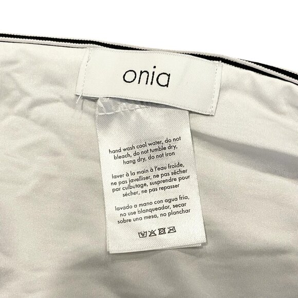 Onia Women’s Bikini Swimsuit Bottom Striped Black/White Tie Sides Size‎ M NEW - Picture 4 of 5